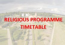 Forthcoming Religious Programmes