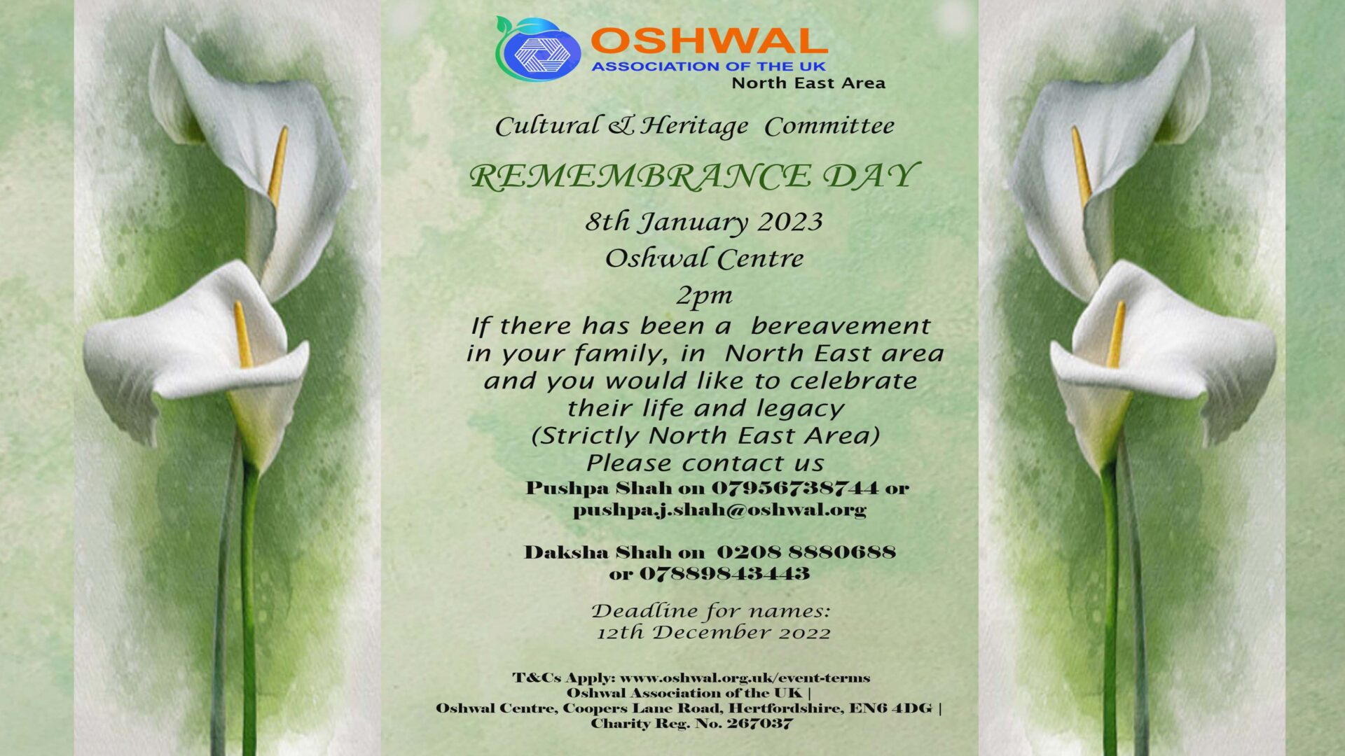 North East Area – Remembrance Day | Oshwal Association of the U.K.