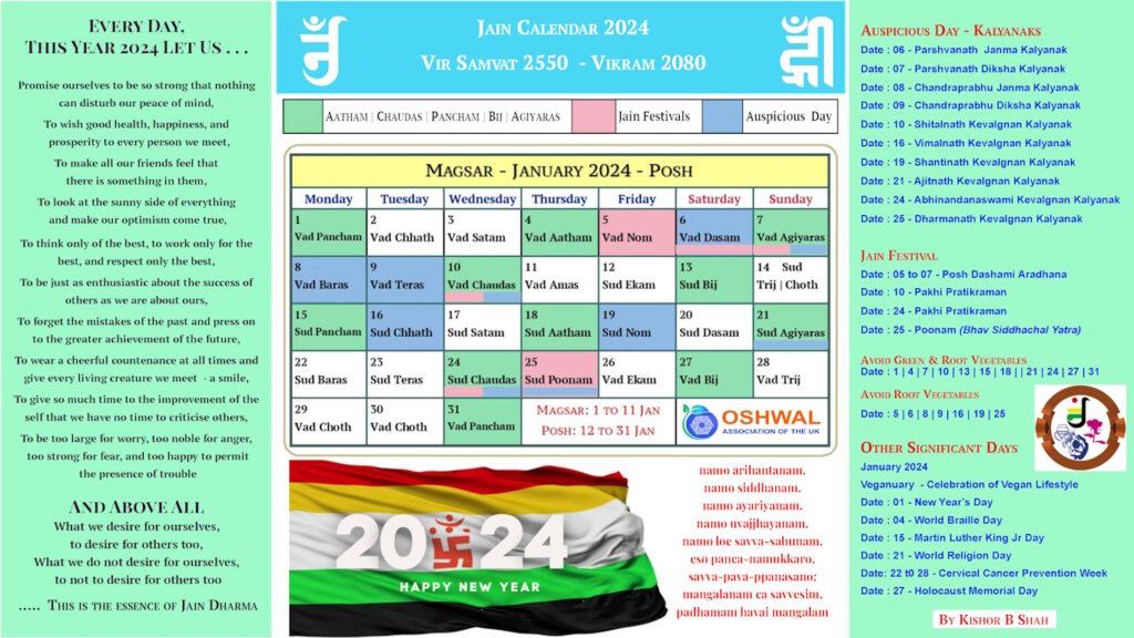 jain calendar 2024