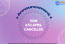 OAUK SGM (6th April 2024) Cancelled