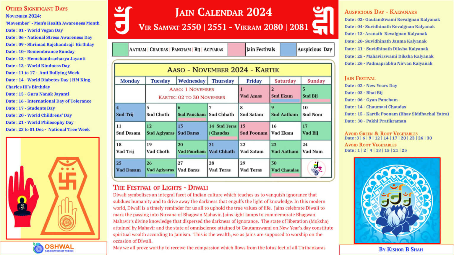 Monthly Jain Calendar Oshwal Association of the U.K.