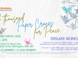 South Area – Origami Workshop: A Thousand Paper Cranes for Peace