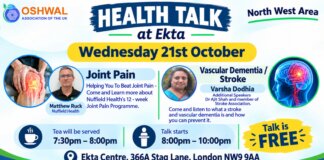 Oshwal Health Talk – Stroke and Vascular Dementia